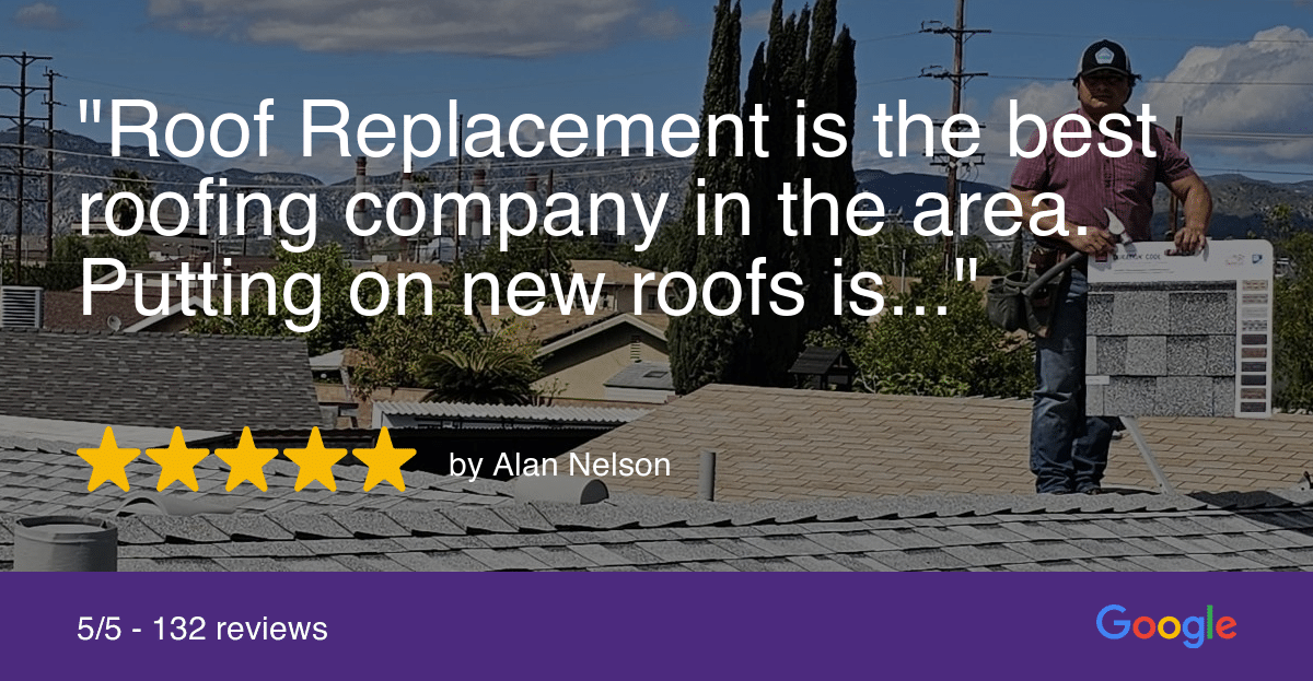 Roofing company five-star review by Alan Nelson.