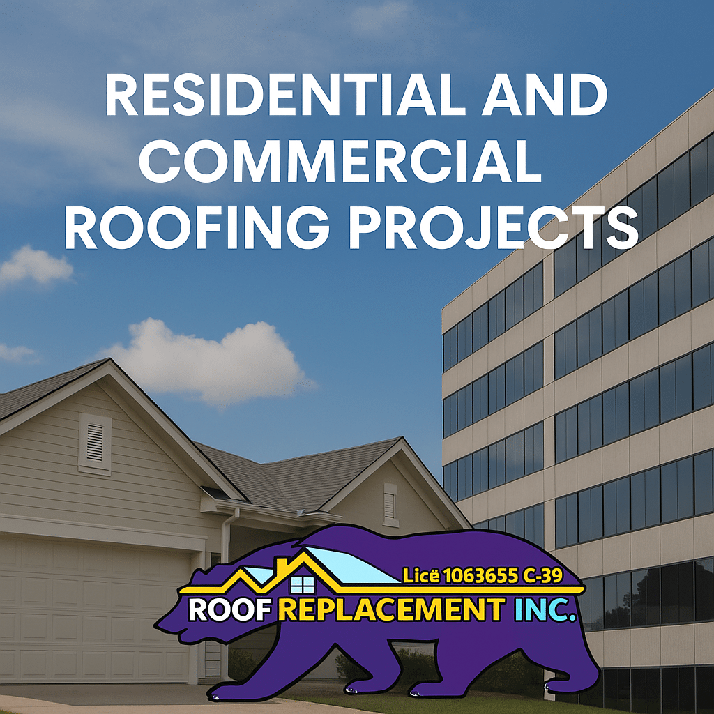 Residential and commercial roofing services advertisement. Residential and commercial roofing services advertisement.