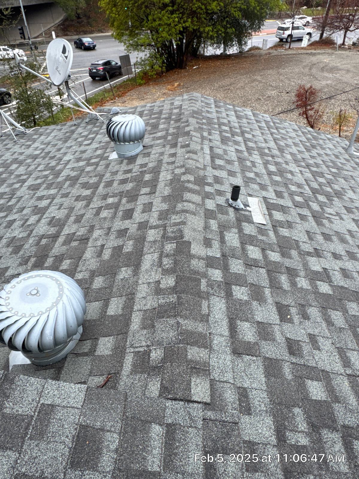 gray asphalt shingle roof with turbine vents and pipe boot — La Crescenta-Montrose — Roof Replacement Inc