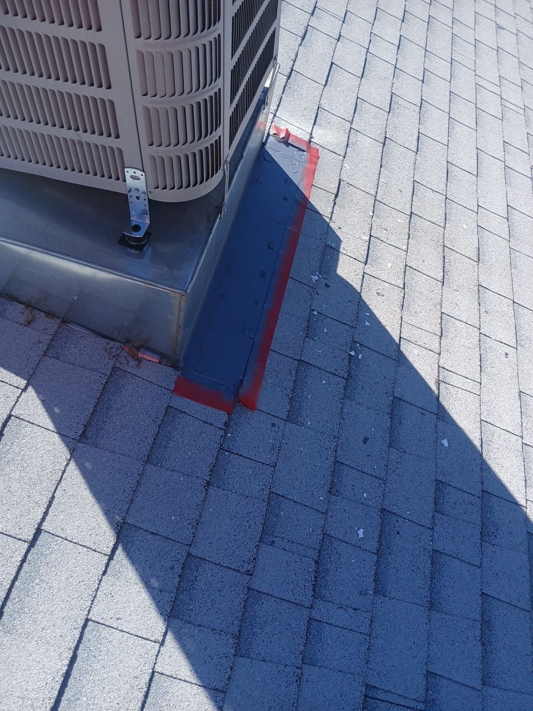 Metal roof flashing at a rooftop penetration in Southern California